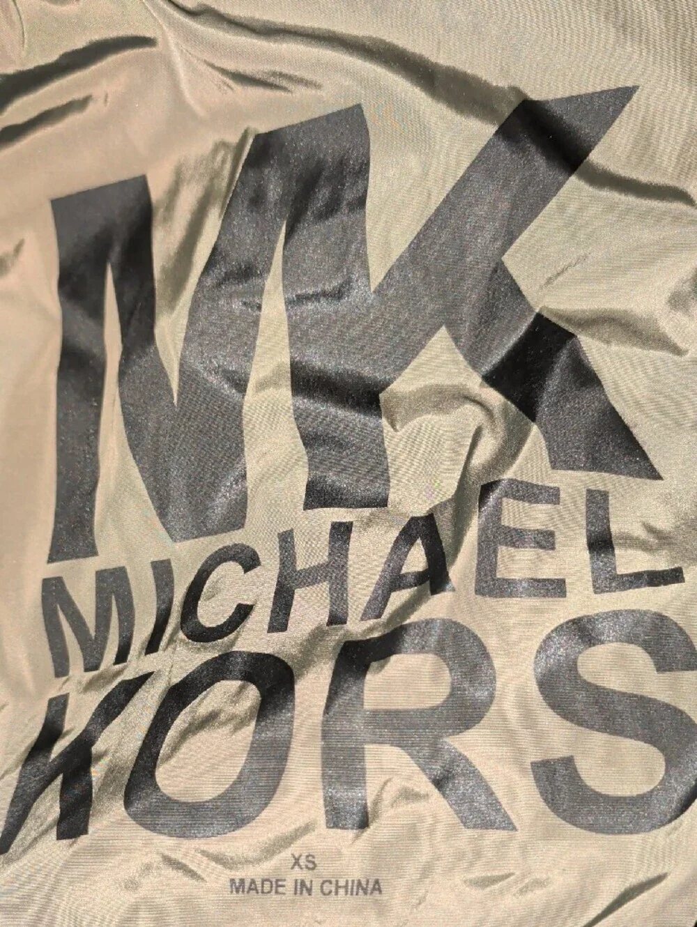 Michael Kors Olive Green Fleece Lined Hooded Windbreaker Jacket Size XS